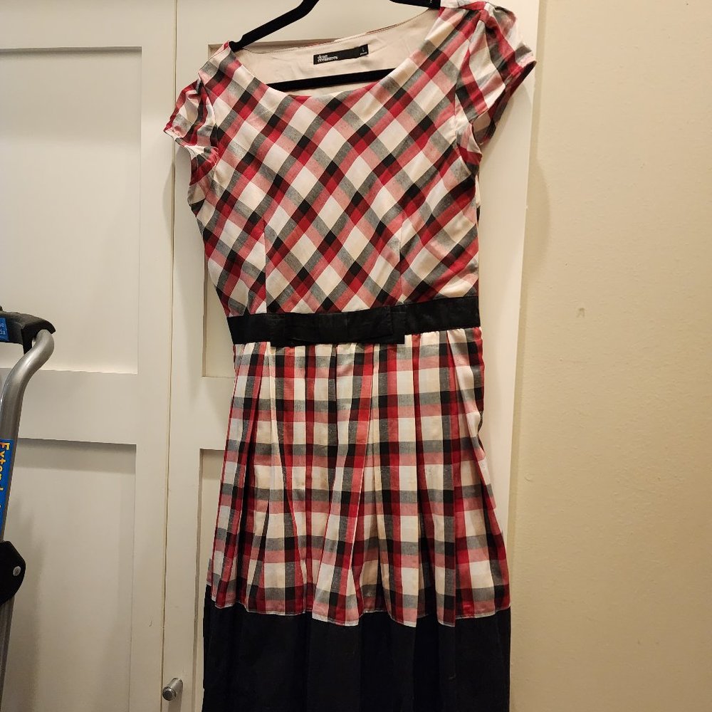 Dear Creatures red plaid dress
